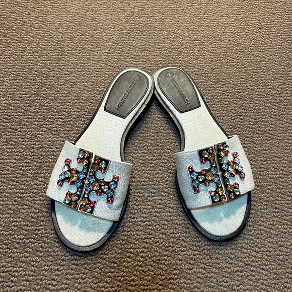 Tory Burch Ines Embellished Slides - Picture 1 of 12